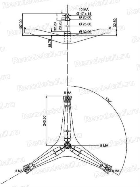 Крестовина для стиральной машины Samsung DC97-15971A Cod740