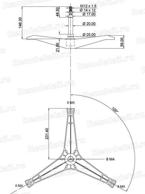 Крестовина для стиральной машины Samsung DC97-00124A Cod733